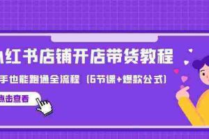 (9883期)最新小红书店铺开店带货教程,新手也能跑通全流程(6节课+爆款公式)