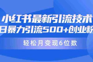 (9871期)日引500+月变现六位数24年最新小红书暴力引流兼职粉教程