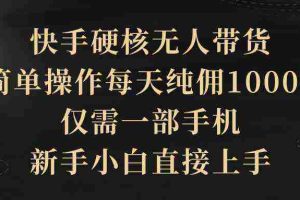 (9861期)快手硬核无人带货,简单操作每天纯佣1000+,仅需一部手机,新手小白直接上手