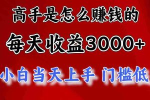(10436期)高手是怎么赚钱的,一天收益3000+ 这是穷人逆风翻盘的一个项目,非常稳…