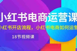 (10429期)小红书·电商运营课:小红书开店流程,小红书电商如何运营(18节视频课)