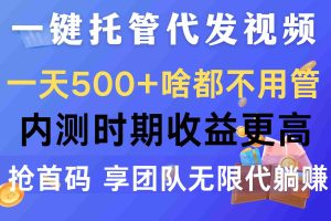 (10327期)一键托管代发视频,一天500+啥都不用管,内测时期收益更高,抢首码,享…