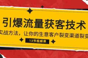 (10276期)《引爆流量 获客技术》实战方法,让你的生意客户裂变渠道裂变(13节)