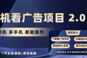 (10237期)手机看广告项目2.0,单机收益30+,提现秒到账可矩阵操作