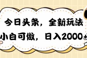 (10228期)今日头条新玩法掘金,30秒一篇文章,日入2000+