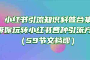 (10223期)小红书引流知识科普合集,带你玩转小红书各种引流方法(59节文档课)