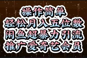 操作简单，轻松月入5位数，闲鱼超暴力引流推广爱奇艺会员