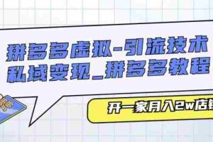 拼多多虚拟-引流技术与私域变现_拼多多教程：开一家月入2w店铺