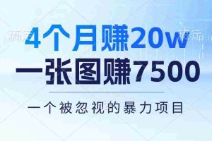 4个月赚20万！一张图赚7500！多种变现方式，一个被忽视的暴力项目