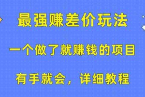 一个做了就赚钱的项目，最强赚差价玩法，有手就会，详细教程
