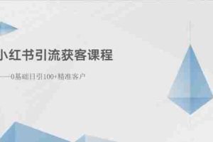 小红书引流获客课程：0基础日引100+精准客户