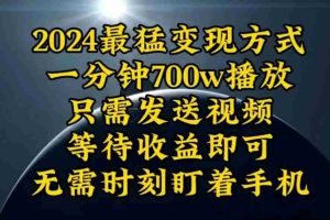 一分钟700W播放，暴力变现，轻松实现日入3000K月入10W