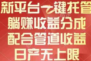 新平台一键托管,躺赚收益分成,配合管道收益,日产无上限