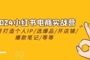 2024小红书电商实战营，养号打造IP/选爆品/开店铺/爆款笔记/等等（24节）