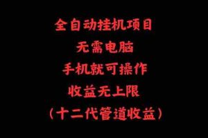 全自动挂机项目，无需电脑，手机就可操作，收益无上限