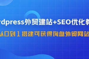 （11911期）WordPress-外贸建站+SEO优化教程：从0到1搭建可获得询盘外贸网站