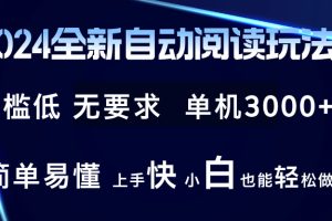 （12062期）2024全新自动阅读玩法 全新技术 全新玩法 单机3000+ 小白也能玩的转 也…