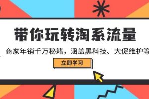 （14109期）带你玩转淘系流量，商家年销千万秘籍，涵盖黑科技、大促维护等