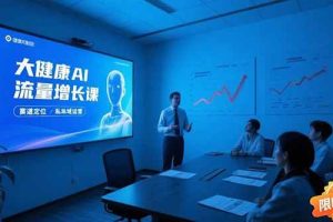 （15396期）大健康AI流量增长课，赛道定位方法论，AI数字人内容生产，私域转化运营…