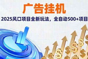 （16166期）广告挂机，2025风口项目全新玩法，全自动500+项目