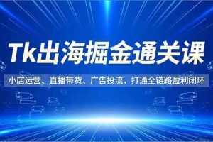 (16820期)Tk出海掘金通关课,小店运营、直播带货、广告投流,打通全链路盈利闭环