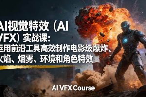 (17212期)AI视觉特效(AI VFX)实战课:运用前沿工具高效制作电影级爆炸、火焰、烟雾、环境和角色特效